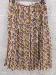 ◇ 23区 オンワード樫山 総柄 膝下丈 プリーツ スカート サイズ38 ブラウン系 マルチ レディース  【1002800316007】