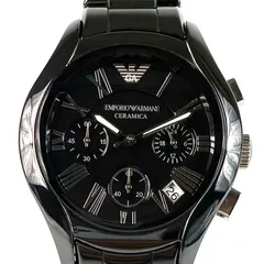 【美品】エンポリオアルマーニ　EMPORIO ARMANI　AR−1401　クォーツ　黒　セラミック　メンズ　レディース