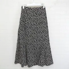 ◇ w closet ダブルクローゼット ダルメシアン柄 ロング フレア スカート サイズF ブラック ベージュ系 レディース E  【1303240023419】のサムネイル