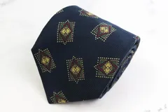 エルメネジルドゼニア ブランド ネクタイ シルク 総柄 ドット柄 小紋柄 PO メンズ ネイビー Ermenegildo Zegna 【中古】