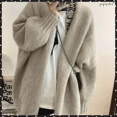 トッパーカーディガン ニット 秋冬羽織りレディーストップス ゆったり 長袖 ミドル丈 体型カバー 暖かいアウター カジュアル 通勤通学 おしゃれ きれいめ服ニットカーディガン 大人女性秋コーデ 無地 韓国カーデ