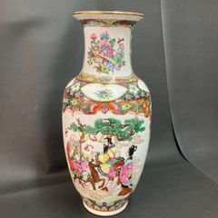 美品 中国芸術品中国廣彩手描き金彩 人物蝶花柄