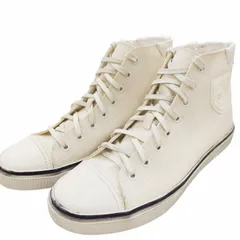 イヴサンローラン YVES SAINT LAURENT ユーズド加工 キャンバス ハイカット スニーカー シューズ ロゴ 40 白 ホワイト 0525のサムネイル