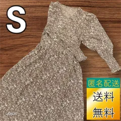 【送料無料】【古着未使用】 レディース ワンピース Ｓサイズ ブラウン 柄あり 洗濯タグなし A1436