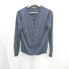 ◇ ⊇Φ L'EQUIPE YOSHIE INABA　レキップヨシエイナバ コットン100% 長袖 カーディガン サイズM ネイビー レディース E  【1410100027323】