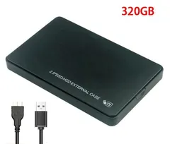 外付けハードディスク 320GB ポータブルHDD USB3.0 ケース ブラック 外付けHDD TV PS5 PS4S 録画 バックアップ