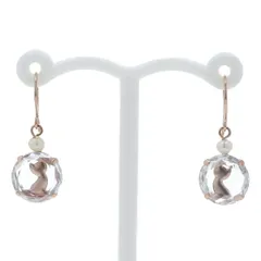 K10PG ピンクゴールド フックピアス ベビーパール キュービックジルコニア ネコ 猫 ラウンド スイング【新品仕上済】【zz】【中古】【送料無料】