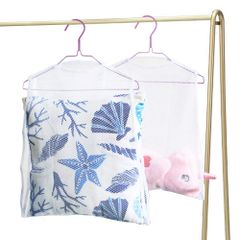 新品 popluxy 枕干しネット まくら干し袋 ぬいぐるみ干しネット 枕 ハンガー 吊り下げ式 梅雨時期最適 2個セット