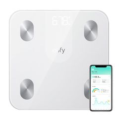 Anker Eufy (ユーフィ) Smart Scale A1（体重体組成計）【アプリ対応/Fitbit連携/体脂肪率/BMI/基礎代謝量/水分量/体脂肪量/骨量/内臓脂肪/コンパクトサイズ】ホワイト