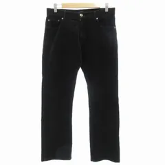 バーバリーブラックレーベル BURBERRY BLACK LABEL コーデュロイパンツ ストレート ストレッチ ホース刺繍 ワンポイント 79 M 黒 ブラック /GV ■GY27