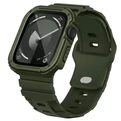 【人気商品】Suitisbest コンパチブル アップルウォッチ バンド シリコン Apple Watch バンド スポーツ 頑丈なTPU保護カバー付き iWatch Series 6/5/4/SEの40mmに専用 アップルウォッチ バンド+ケース 一体型 G