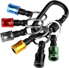 新品未使用 送料無料 ビットホルダー ソケットホルダー ドライバーホルダーセット 6点セット カラビナ付き 携帯用 コンパクト キーホルダー 携帯用 バッチセット コンパクト キーホルダー 工具 簡単 アルミ合金製 ビット ドリル 携帯用 キーホルダー型