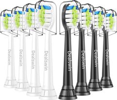 Dealswin 互換品2023進化モデル などと互換性あり 電動歯ブラシ 替えブラシ フィリップス ソニッケアー philips sonicare レギュラーサイズ ダイヤモンドクリーン イージークリーン プロテクティブクリーン(白＆黒)