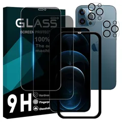 対応 iPhone12 Pro max ガラスフイルム 覗き見防止 【2+2枚セット AGC旭硝子 ガイド枠付き 】iPhone 12 pro max フイルム のぞき見防止 (2枚) + レンズ保護フィルム (2枚) アイフォン12プロマックス 液晶 保