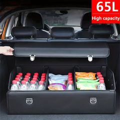 PUレザー車の収納ボックス 高品質 大容量 折りたたみ式 車のトランク収納ボックス 多機能 車内オーガナイザー