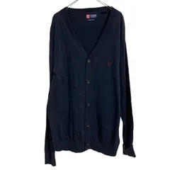 CHAPS コットン ニット セーター カーディガン L ブラック チャップス Vネック 薄手 古着卸 アメリカ仕入 a701-6622