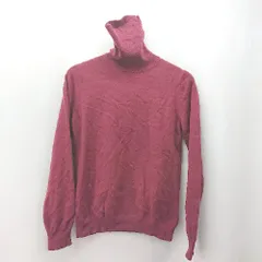 ◇ ⊇ UNIQLO ユニクロ タートルネック 長袖 ハイゲージニット サイズL レッド系 レディース E  【1506130009153】