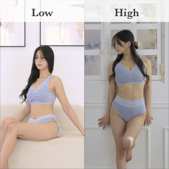 【5月21日まで！】Dual Bra top（デュエルブラトップ）Dual Low High Pants（デュエル ロー ハイ パンツ）｜FORALL polewear（フォーオール）Sora Grey（ソラグレー／ブルー）ポールダンスウェア　おしゃれ　練習着