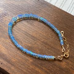 ブルー系 染めオパール フルブレスレット 14kgf ブルー系 染めオパール フルブレスレット 14kgf - メルカリ