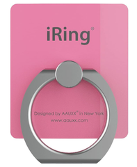 iRing Premium オークス スマホグリップ スタンド 吊り下げフック付き ピンク スマホ タブレット用 落下防止 UMS-IR01HKPI