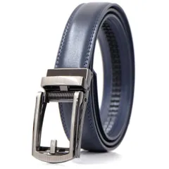 ネイビーA_ウエスト100cmまで対応 [BEEL] ベール ベルト メンズ 牛革 オートロック式ベルト レザー 紳士 穴無し 大きいサイズ ビジネス スーツ カジュアル 【バックルタイプ：シンプル】 プレーン ネイビー