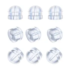 【迅速発送】ピアス キャッチ シリコン 筒型 落ちない 10ペア(20個) 18金 K18メッキ 金属アレルギー レディース メンズ チャック袋付き イエローゴールド ホワイトゴールド ピンクゴール ドシルバー QYHH022 (透明)