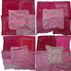 古着卸 まとめ売り ペイズリー柄 バンダナ  小物 20枚セット (ユニセックス ) グラデーション ライトピンク 中古 古着 NA7891