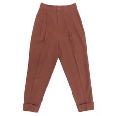 JEAN PAUL GAULTIER FEMME ジャンポール ゴルチエ フェム 2タック テーパードパンツ ボトムス レディース ウール ブラウン 40 90's