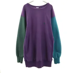 チャンピオン 90s リバースウィーブ USA製 オールド 刺繍タグ クレイジーパターン 長袖 スウェット トレーナー XL パープル Champion 裏起毛 メンズ