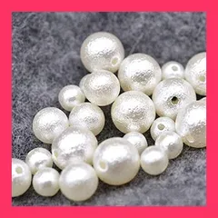 【スタッフおすすめ！】両穴 コットンパール風ビーズ アソート セット 4mm 6mm 8mm 10mm 12mm約370粒 ラウンド 丸玉 手芸材料 DIY用 樹脂パール 手作りアクセサリー ハンドメード 手芸用品