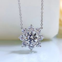 A163「光」 進むべき道を明るく照らす モアサナイト 1粒ネックレス