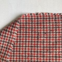 ガンクラブチェック柄　ウールツイード　オレンジ系　カット生地　２m