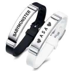 [BITACS] BABYMONSTER メンバー ブレスレット KPOP 韓国 リストバンド シリコン ステンレススチール バングル ブレスレット ベイビーモンスター 全員大集合 babymonster グッズ ルカ アサ アヒョン パリタ ラミ ローラ チ
