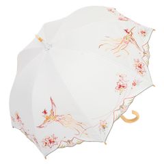シノワズリーモダン 鳳凰刺繍かわず張り晴雨兼用長日傘