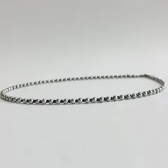 貝ベビーパールとビーズのネックレス/約3.5mm約42cm+5cm/シルバーグレーxネイビー/R/made in japan