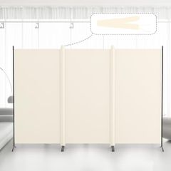 【即納】Kokorona パーテーション 間仕切り 3連 カバーストリップ付き 高さ180cm 幅260cm 衝立パーテーション スクリーン 折りたたみ 布タイプ 屏風 目隠し 区切り 衝立 軽量 オフィス 事務所 ベージュ