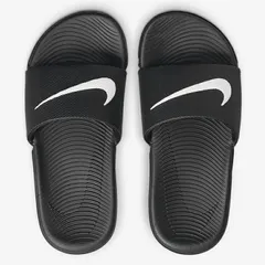 ナイキ キッズ シャワーサンダル 17-25cm 子供靴 NIKE KAWA SLIDE GS/PS カワスライド ジュニア スポーツサンダル 子ども 男の子 女の子 シューズ 水遊び プール  黒 ブラック くつ/819352-001