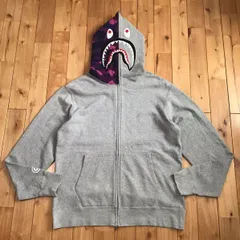 APE シャークパーカー グレー Mサイズ COLOR CAMO SHARK WIDE FIT FULL ZIP DOUBLE HOODIE M（パーカー
