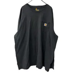 Carhartt 長袖 ロゴTシャツ 3XL ブラック カーハート コットン100％ ビッグサイズ ロングTシャツ シンプル カットソー a709-6567