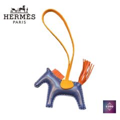 【美品】 HERMES エルメス ロデオ チャーム  PM  アニョー・ミロ 2022年 BLUE MALTE ブルードマルト ブルー CORNALINE カーネリアン オレンジ JAUNE DOR ジョーヌドール イエロー 馬