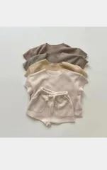 【2023夏】韓国風子供服 ベビー服 　男女兼用　おしゃれ　半袖　セットアップ グリーン90/サイズ