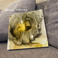 アートパネル　アルコールインクアート　レジンコーティング