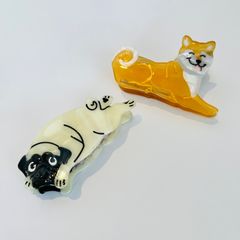 【パグ】【柴犬】ヘアクリップ　 ワンちゃん好きに        foogee