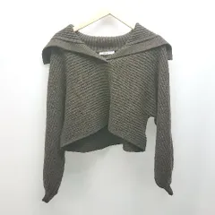 ◇ archives アルシーヴ Vネック 編み 無地 生地厚手 長袖 セーター サイズM ブラック レディース E  【1306140032963】