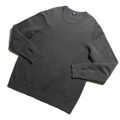 uniqlo ユニクロ ミラノリブ クルーネックニット　XL　チャコール　グレー
