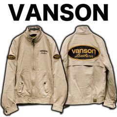 VANSON ワッペン/ロゴ刺繍 ハリントンジャケット M スイングトップ ドリズラー ライダース ブルゾン バンソン ライディングジャケット