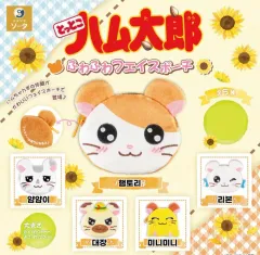 未開封) とっとこハム太郎 ふわふわガチャ 顔ポーチ コインケース リボン ぬいぐるみ