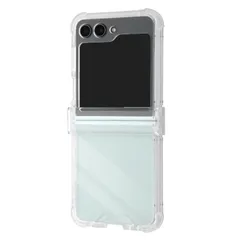 Galaxy Z Flip5 耐衝撃 フルカバー 折りたたみ型 一体型 ハイブリッドケース/クリア