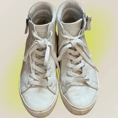 アグ UGG レザースニーカー ハイカット サイドジップ ホワイト 23cm レディース