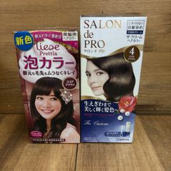 廃盤　ヘアカラー2点　●リーゼ プリティア泡カラー ココアブラウン ●サロンドプロ 白髪染め  4